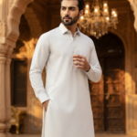 Men's Unstitched Super Glory White Suit