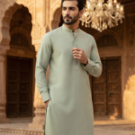 Men's Unstitched Super Glory Sage Green Suit