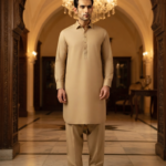Men's Unstitched Super Glory Sand Beige Suit